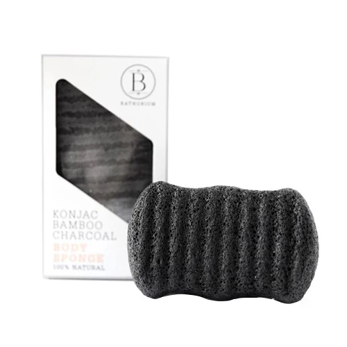 Bathorium Konjac Bamboo Charcoal Body Sponge 3 Bathorium Konjac Bamboo Charcoal Body Sponge